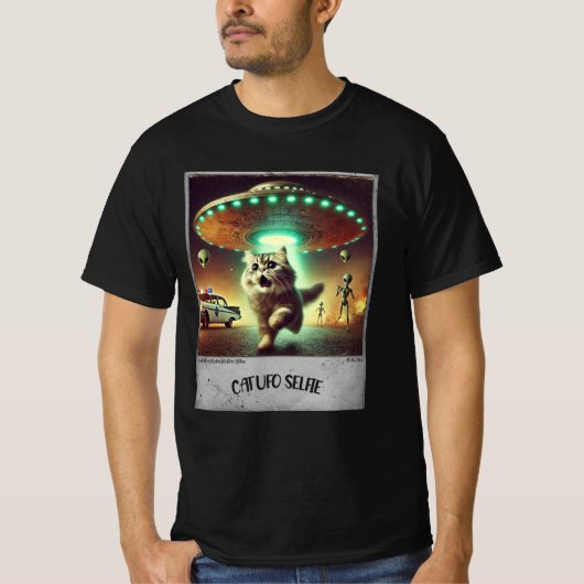 Cat UFO Selfie: Bang Kat (Mannen t-shirt) #09 T-shirt (Voorkant)