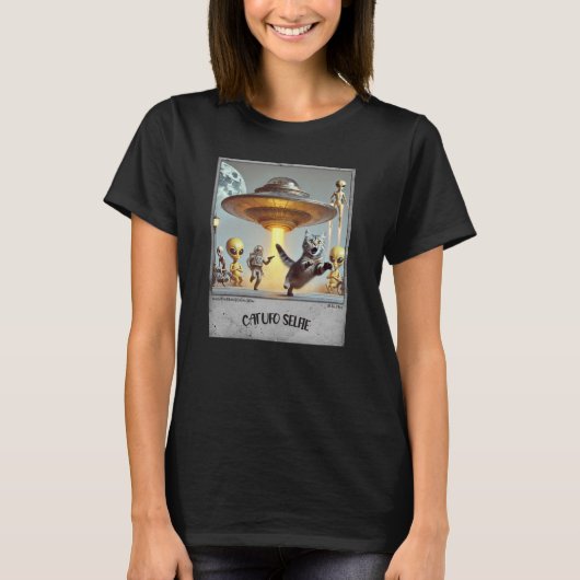 Cat UFO Selfie: Bang Kat (Vrouw T-shirt) #01 T-shirt (Voorkant)