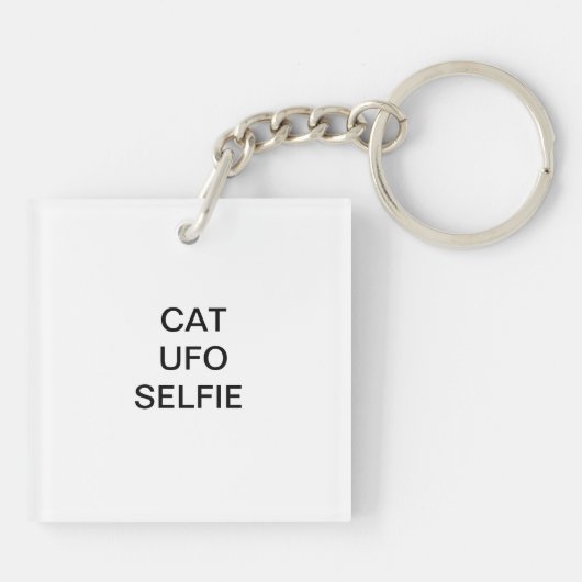 Cat UFO Selfie:  Invasie #01 Sleutelhanger (Achterkant)