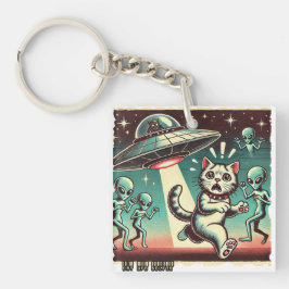 Cat UFO Selfie:  invasie #02 Sleutelhanger