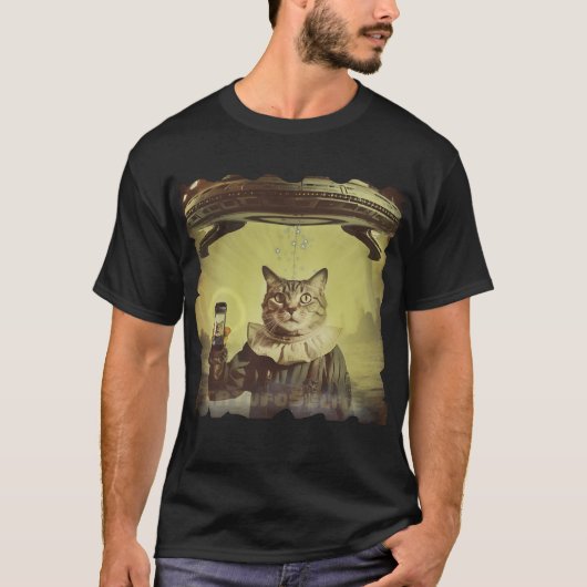 Cat UFO Selfie: Invasion / Herren Tshirt #6 (Voorkant)