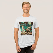 Cat UFO Selfie:  Invasion (Mannen-T-shirt) Tri-Blend Shirt (Voorkant volledig)
