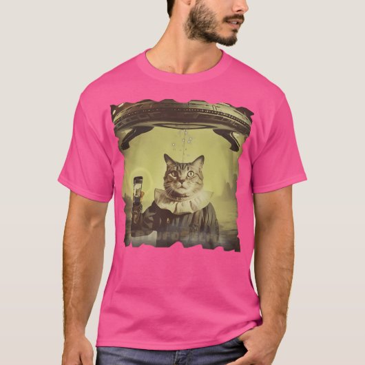 Cat Ufo Selfie Invasion T-shirt (Voorkant)
