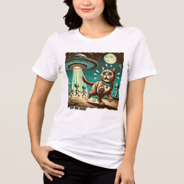 Cat UFO Selfie:  Invasion (T-shirt voor vrouwen) Tri-Blend Shirt