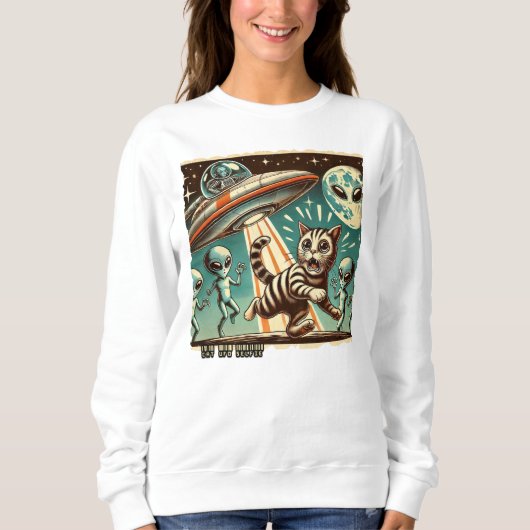 Cat UFO Selfie:  Invasion (Vrouwenhoodie) Trui (Voorkant)