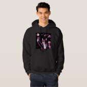 Cat UFO Selfie: Pixel Art #12 (Roze Kat) Hoodie (Voorkant volledig)