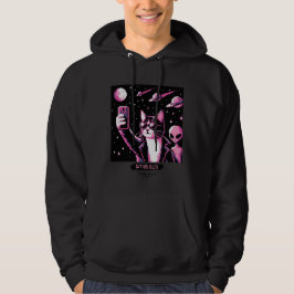 Cat UFO Selfie: Pixel Art #12 (Roze Kat) Hoodie