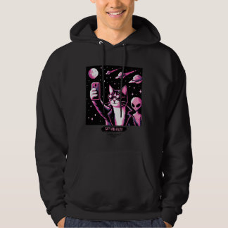 Cat UFO Selfie: Pixel Art #12 (Roze Kat) Hoodie