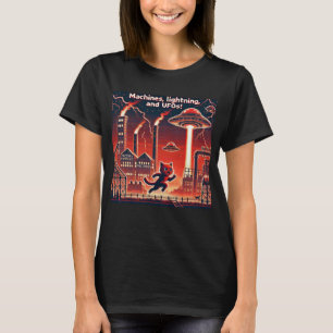 Cat UFO Selfie: Red Planet (dames tshirt pixel)