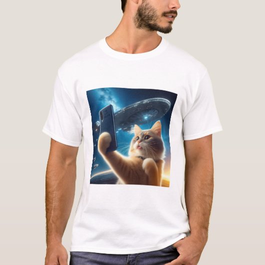 Cat UFO Selfie: Return / Herren Tshirt #2 (Voorkant)