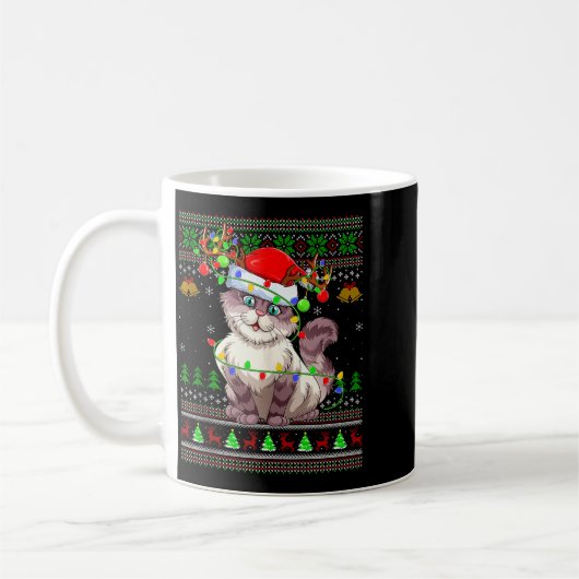 Cat Ugly Christmas Sweaters Holiday Santa Cute Xma Koffiemok (Links)