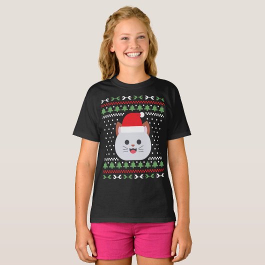 Cat Ugly KerstSweater T-shirt (Voorkant volledig)