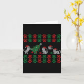 Cat Ugly Sweater Pattern Christmas Knitting  Kaart (Gele Bloem)