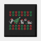 Cat Ugly Sweater Pattern Christmas Knitting  Magneet (Voorkant)