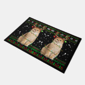 Cat Ugly Xmas Sweater Lighting Santa Cat Christmas Deurmat (Schuin)