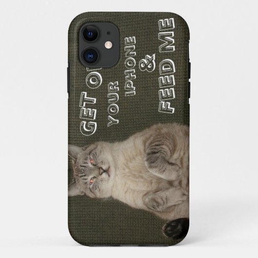 Cat "UITSTAPPEN VAN JE IPHONE & FEED ME" iPhone 5  Case-Mate iPhone Case (Achterkant)