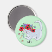 Cat Ukraine Folk Art Magneet (Voorkant / Achterkant)
