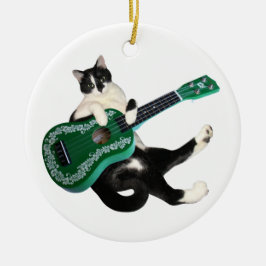 Cat Ukulele Keramisch Ornament