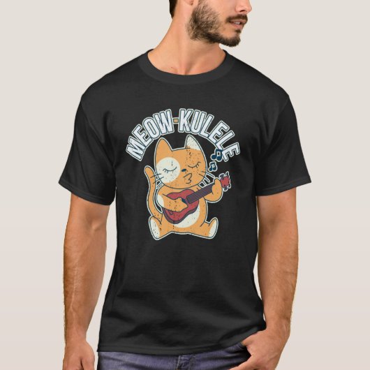 Cat Ukulele Player I Cat Ukulele T-shirt (Voorkant)