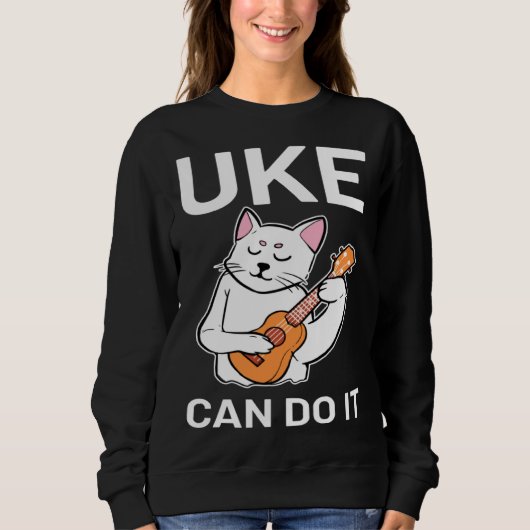 Cat Ukulele Uke Can Do It Trui (Voorkant)