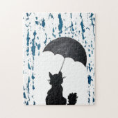 Cat under Umbrella Legpuzzel (Verticaal)