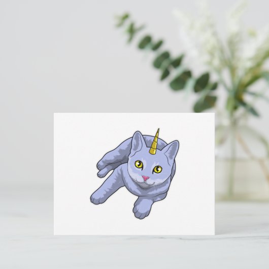 Cat Unicorn Briefkaart (Staand voorkant)