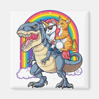 Cat Unicorn Dinosaur T rex Kitten lover Magneet