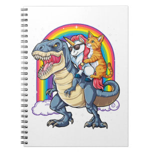 Cat Unicorn Dinosaur T rex Kitten lover Notitieboek