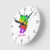 Cat Unicorn Girl Script Room Decor Ronde Klok (Hoek)