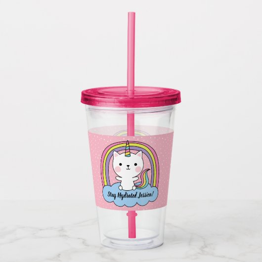 Cat Unicorn Illustratie Acryl Drinkbeker