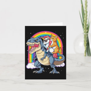 Cat Unicorn Riding Dinosaur T Rex Kitten Lover Spa Kaart
