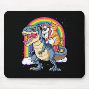 Cat Unicorn Riding Dinosaur T Rex Kitten Lover Spa Muismat