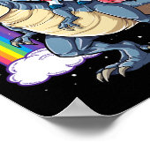 Cat Unicorn Riding Dinosaur T Rex Kitten Lover Spa Poster (Hoek)