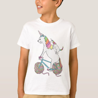 Cat Unicorn Riding Unicorn Cat Riding Bike T-shirt