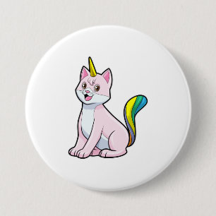 Cat Unicorn Ronde Button 7,6 Cm