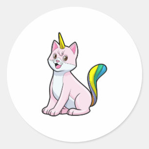 Cat Unicorn Ronde Sticker
