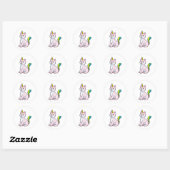 Cat Unicorn Ronde Sticker (Vel)