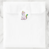 Cat Unicorn Ronde Sticker (Tas)