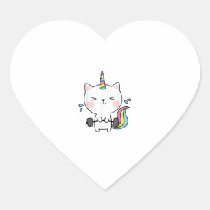 Cat Unicorn T Shirt Workout Gym Rainbow Caticorn C Hart Sticker
