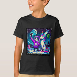 Cat & Unicorn UFO Selfie: Big Meeting #01 T-shirt