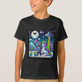 Cat & Unicorn UFO Selfie: Big Meeting #03 T-shirt