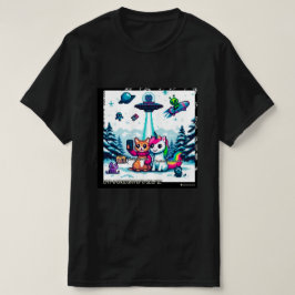 Cat & Unicorn UFO Selfie: Big Meeting #1 T-shirt