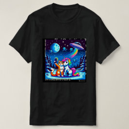 Cat & Unicorn UFO Selfie: Big Meeting #4 T-shirt