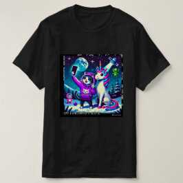 Cat & Unicorn UFO Selfie: Big Meeting #5 T-shirt