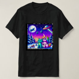Cat & Unicorn UFO Selfie: Big Meeting #9 T-shirt