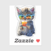 cat vacationing sticker (Vel)