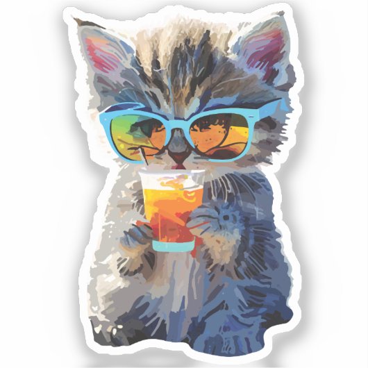 cat vacationing sticker (Voorkant)