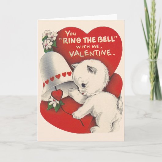  Cat Valentijn Bell Valentijnsdag Kaart (Voorkant)