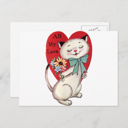 -Cat-Valentijn-GraphicsFairy. Feestdagenkaart (Voorkant / Achterkant)