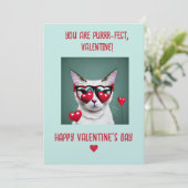 Cat Valentijn Kaart - Purrfect Ontwerp je eigen be (Staand voorkant)